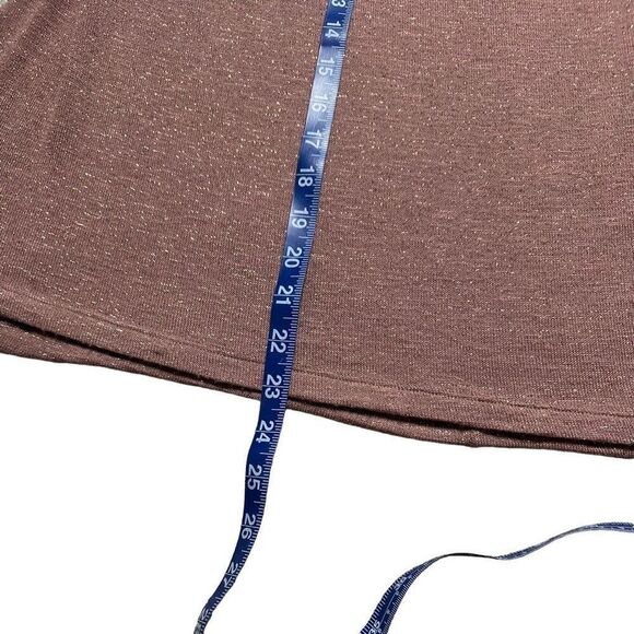 FREE PEOPLE Women’s Mauve Gold Sparkle Long Sleeve Valencia Cowl Neck Sweater Si - Picture 7 of 7